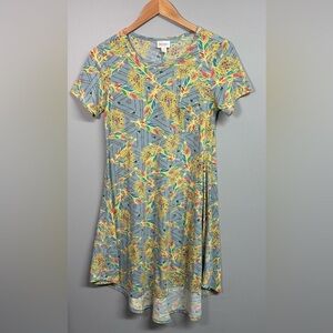 LuLaRoe Asymmetrical Yellow and Blue Tunic Dress